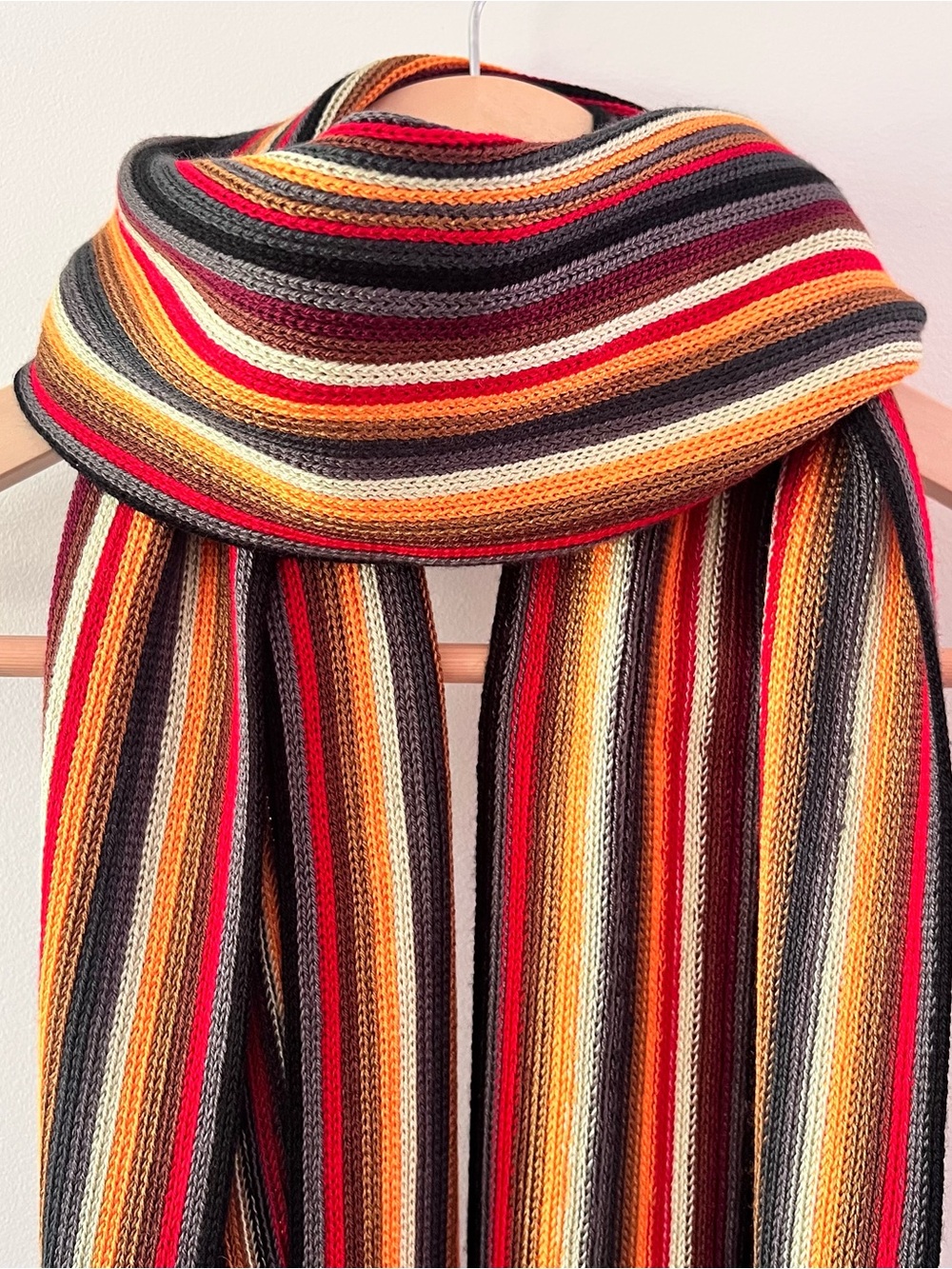 Alessandro Meucci Striped Multi-color Fringe Italian Scarf from Florence EUC